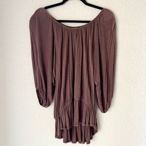 Hive & Honey by Nordstrom Boho Peasant Prairie Peplum Top 3/4 Balloon Sleeve USA